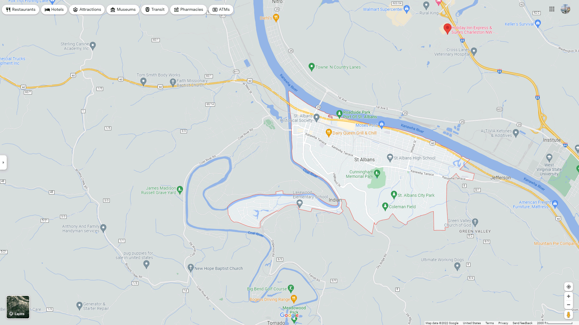 St. Albans West Virginia Map